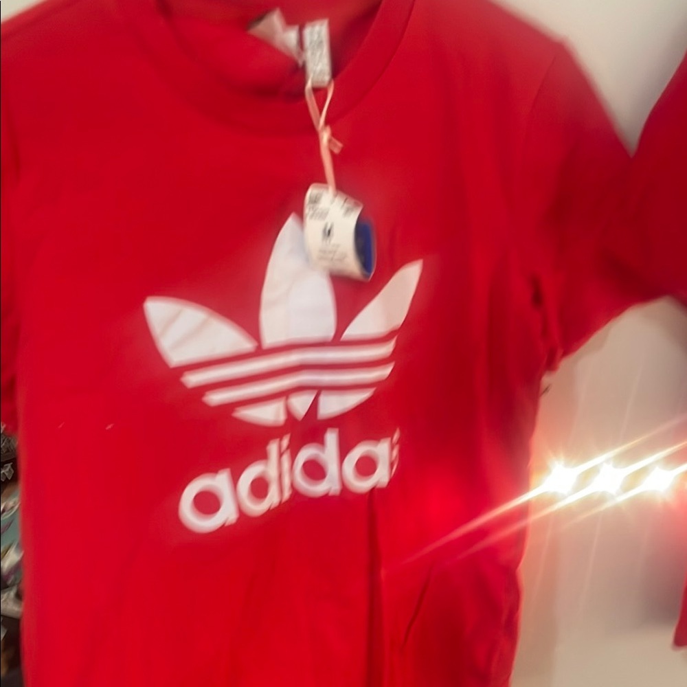Adidas Red T-Shirt with White Logo